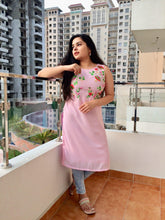 Pink embroidered kurti